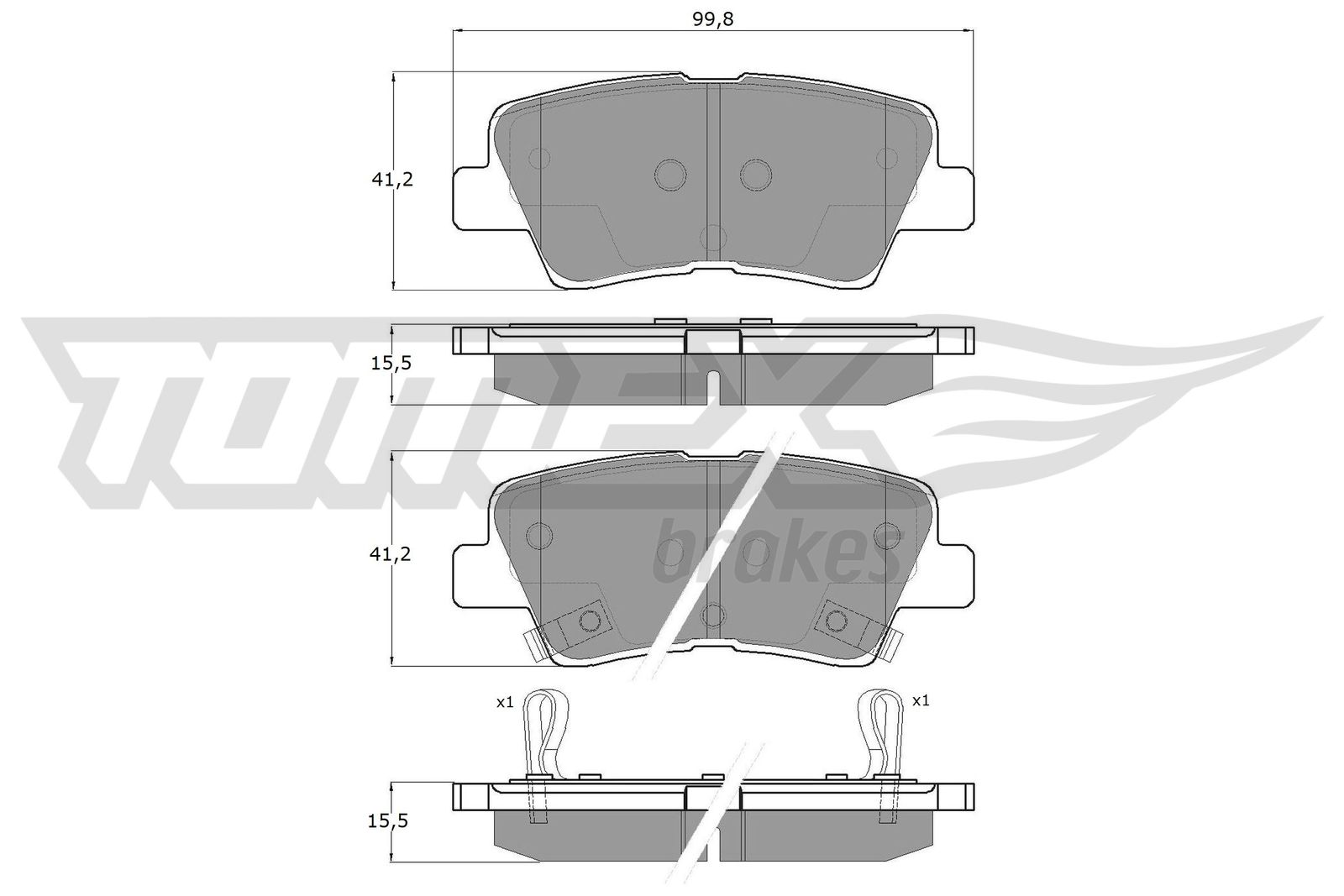 Sada brzdových platničiek kotúčovej brzdy TOMEX Brakes